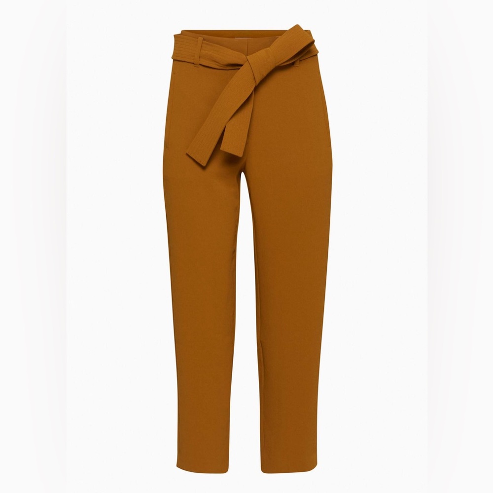 Aritzia Wilfred NWT Tie Front High Rise Straight Leg Pant, Rich Chestnut 0